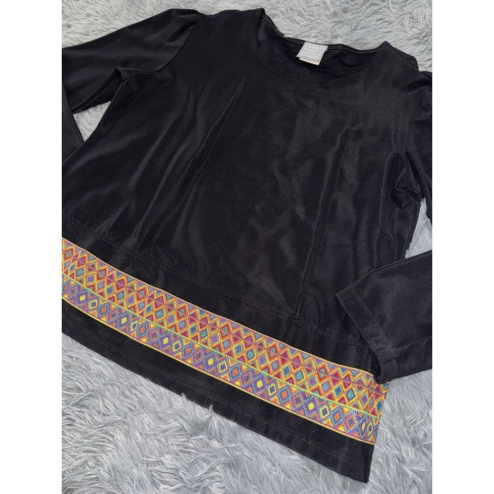 Rabbit Rabbit Rabbit Designs Womens Size‎ 14 Aztec Western Beaded Stretch Shirt - Picture 2 of 10
